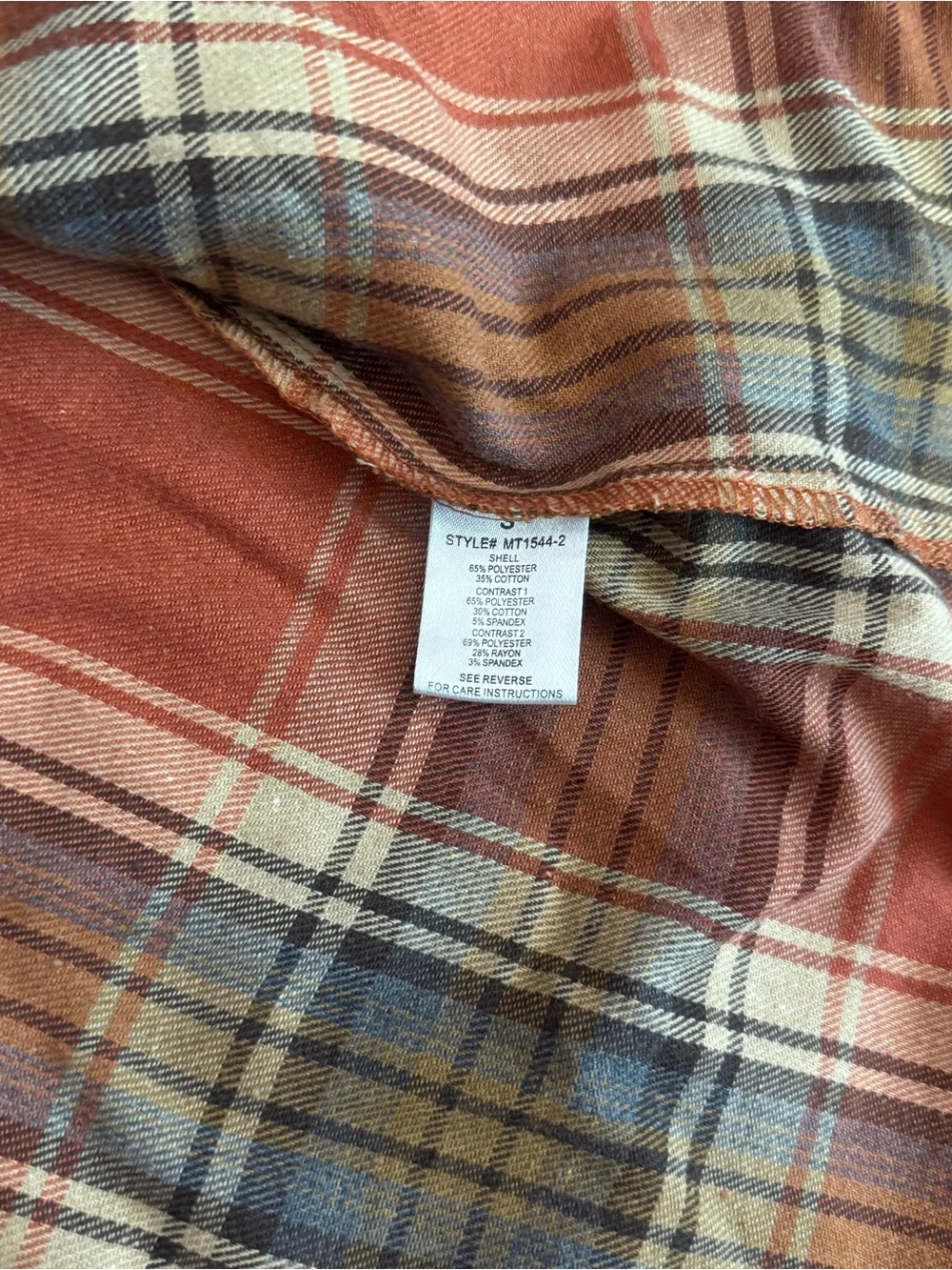 Oli & Hali Orange Plaid & Olive Knit Button-Down Shirt - Picture 3 of 4